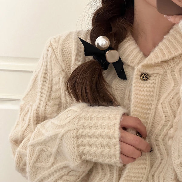 Pearl Bow Hair Tie