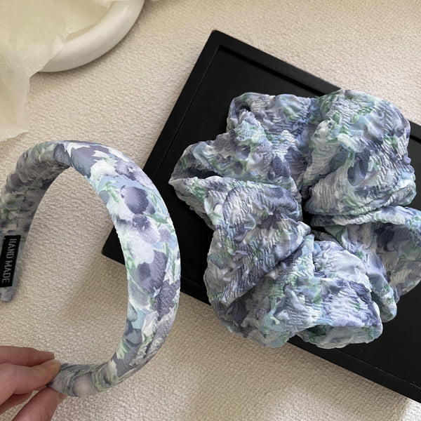 Romantic Blue Floral Hair Tie